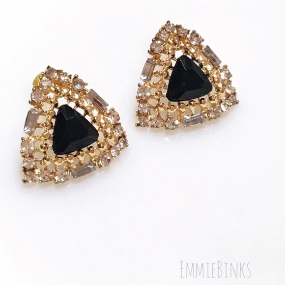 ⭐️HP🆕 Geometric Filigree Rhinestone Earring Studs - Picture 6 of 8
